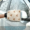 thumbnail image 6 of Microfiber Car Wash Gloves With Chenille & Polyester Terry Scratch-Free Cleaning Elastic Cuffs Beige Background, 6 of 8