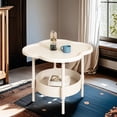 thumbnail image 6 of Plastic Bedside Table with Double Layer Storage, Small Mobile Side Table for Bedroom Living Room Sofa, White Compact Cabinet 18.5x18.5x14.57in, 6 of 9