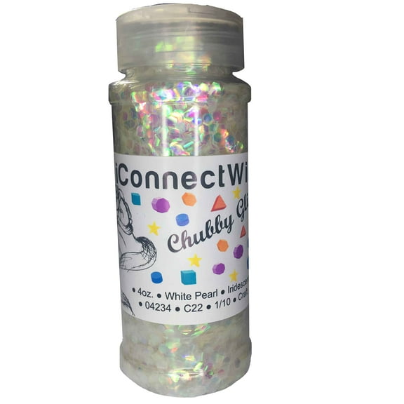 iConnectWith Glitter - White Pearl, Chubby Iridescent Glitter