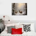 thumbnail image 5 of JEUXUS  Winter Landscape Canvas Print Wall Art - Mystic Forest & Mountain Landscape with Deer Nature Wilderness Poster, Modern Art Rustic Scenic for Living Room, Bedroom, Office, 5 of 5