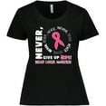 thumbnail image 3 of Inktastic Never Give Up Hope Breast Cancer Awareness Women's Plus Size T-Shirt, 3 of 5