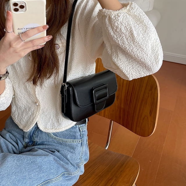 Bolso de mujer de diseño moderno, bolso baguette, bolso retro de un solo hombro, bolso de mano sencillo