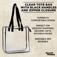 thumbnail image 3 of Clear Tote Bags Set of 10, Bulk Pack - Reusable, Great for Shopping, Grocery, Beach, Picnic, Wedding Favors - Black Clear, 3 of 5