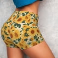 thumbnail image 3 of Picia Green Leaf Sunflower Printed Workout Shorts for Women Seamless Scrunch Butt Lifting High Waisted Yoga Gym Booty Running Moisture-wicking Short Pants-Large, 3 of 9
