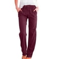 thumbnail image 1 of Women High Waisted Wide Summer Pants Suits for Women Casual Leg Pants Casual Drawstring Pants for Women Casual Summer Plus Size Elastic Trousers Comfy Straight Leg Long Pants with Pockets, 1 of 5