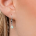 thumbnail image 3 of Gem Stone King 14K White Gold Simulated White Opal Earrings for Women | 0.50 Cttw | Gemstone October Birthstone | Round Cabochon 4MM, 3 of 6