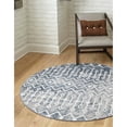 thumbnail image 2 of Unique Loom Bohemian Trellis Tribal Area Rug 5' 3 x 5' 3 Round Blue/Ivory, 2 of 2