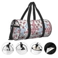 thumbnail image 5 of Xecao Abstract Floral print Round Travel Duffel Bag is a foldable gym bag with an inner pocket, perfect for travel sports, 5 of 8