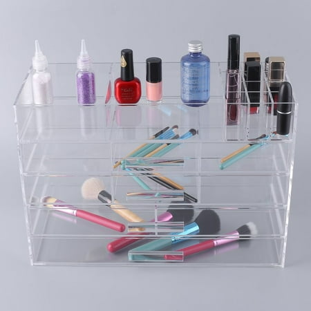 Multifunctional Acrylic Cosmetics Case Large Jewelry & Cosmetic Storage Display Box Portable Transparent Makeup Organizer