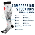 thumbnail image 2 of FORMRS Womens Knee High Socks Casual Long Thick Travel Daily Wear, 2 Pairs, White Streets, 2 of 6