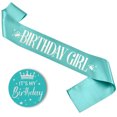 thumbnail image 1 of Correa para el hombro con insignia de fiesta de cumpleaños para niña, cinturón de etiqueta con insignia de oro rosa, 1 of 6