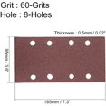thumbnail image 2 of 60 Grit 1/3 Sanding Sheet Sander Sandpaper Hook and Loop Pads 8 Hole 5pcs, 2 of 3