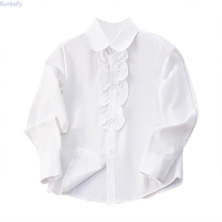Kureaily Girls Long Sleeve Shirt Girls School Uniformss Shirts 10-11 Years