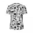 thumbnail image 5 of Vintage Newspaper T-Shirt Men Black White Streetwear Gym T Shirts Breathable Summer Hippie, 5 of 5