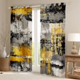 thumbnail image 2 of Manfei Grunge Ombre Kitchen Curtains, Black White Gold Black Out Curtains Pack of 2 (42x63 Each), 2 of 6