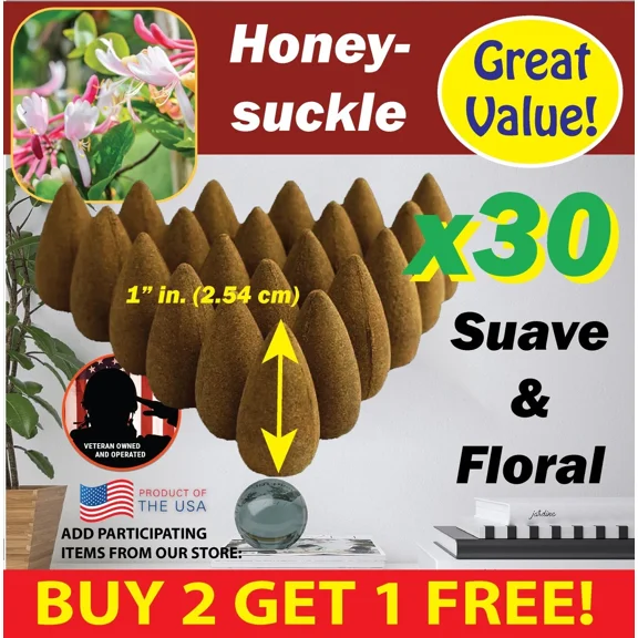 Honeysuckle Benben Us Incense 30Xbackflow ~ Vegan ~ High Fragrance Load