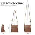 thumbnail image 2 of FALAN MULE Small Vegan Leather Women Crossbody Shoulder Bag Multi Zipper Pocket Handbag, 2 of 6