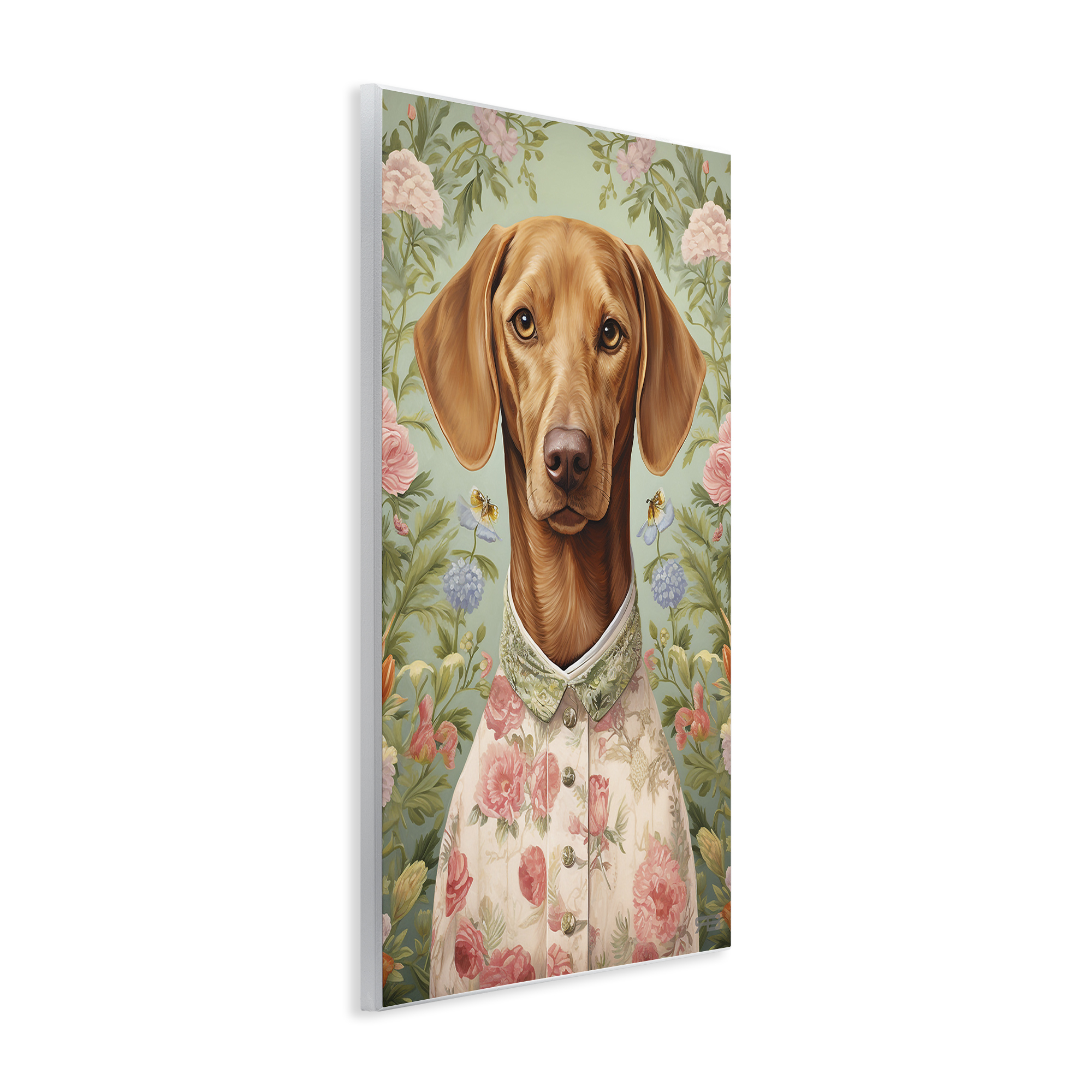 Stupell Industries Tropical Florals Dog Animals & Insects Painting Unframed Art Print Wall Art, 10 x 15