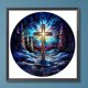 thumbnail image 3 of Pintura de diamante 5D DIY taladro redondo completo vidrieras Cruz Aurora Kit 30x30cm, 3 of 9
