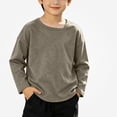thumbnail image 2 of DJDLJWCJ Kids Boys Cotton Long Sleeve Tee Crewneck Loose Fit Basic Tees Tops Stretch Soft Comfortable Shirts Khaki Size 10, 2 of 9