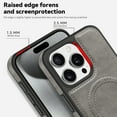thumbnail image 5 of Mantto Cases for iPhone 13 Pro Case Compatible with MagSafe Kickstand Vegan Luxury Leather Slim Classic Luxury Elegant Thin Protective Cover For iPhone 13 Pro, Gray, 5 of 10