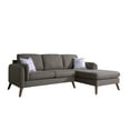 thumbnail image 2 of Lilola Founders Cotton Blended Fabric Sectional Sofa Chaise in Brown, 2 of 3