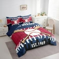 thumbnail image 3 of Homewish Kids Baseball Gaming 7-Piece Bedding Comforter Set,Ball Sport City King Bedding Sets,San Diego Silhouette Bed Sheets For Teens Boy,Microfiber Bedroom Decor Reversible, 3 of 8