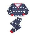 thumbnail image 3 of Christmas Family Pajamas Set Cartoon Elk Print Long Sleeve Crew Neck Tops + Elastic Long Pants, 3 of 8