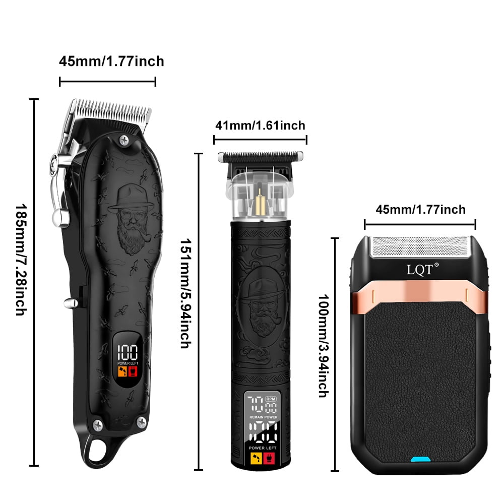 LQT Cordless Hair Clipper , USB charging, Hair Clipper with LCD display screen,Multi-purpose shaver, sufficient battery life, suitable for home and professional hair salons, exquisite gifts