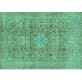 thumbnail image 1 of Ahgly Company Indoor Rectangle Abstract Turquoise Blue Modern Area Rugs, 4' x 6', 1 of 4