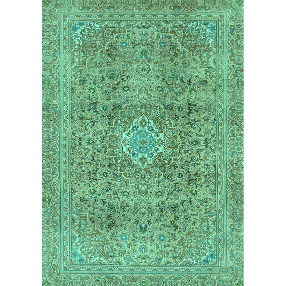 Ahgly Company Indoor Rectangle Abstract Turquoise Blue Modern Area Rugs, 4' x 6'