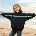 thumbnail image 4 of Hxshgdsn Long Sleeve Sweatshirts For Girls And Boys Cute Letters Printed With Hooded Pullover Tops Black 1 4 Years, 4 of 7