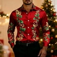 thumbnail image 4 of Stamzod Christmas Mens Dress Shirts Long Sleeve Button Up Shirt Men 2025 Trendy Fashion Xmas Print Casual Shirts for Holiday Party Multicolor Q S, 4 of 5