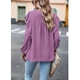 thumbnail image 3 of PRETTYGARDEN Women's Long Sleeve Blouses Ruffle Swiss Dot Crochet Loose Fit Spring Fall Tunic Dressy Casual Tops, 3 of 10