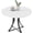 White, variant on 39 Inch Round Dining Table for 4-6, Industrial Wood Kitchen Table with X-Shaped Pedestal Base, Space Saving Dining Room Table for Apartment, Breakfast Nook and Living Room