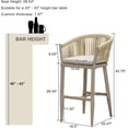thumbnail image 4 of PURPLE LEAF Outdoor Bar Height Stools Set of 2, Patio Woven Aluminum Barstools Bar Chairs with Back and Cushions for Balcony Garden Indoor Kitchen Outside,Champagne, 4 of 9