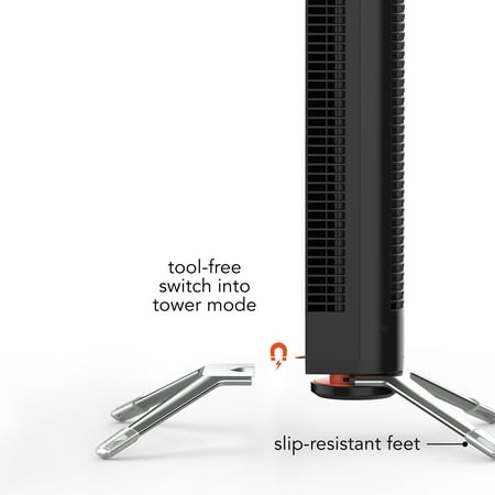 Sharper Image - AXIS 47 Airbar Tower Fan - Black
