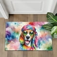 thumbnail image 4 of Hippie Beagle Portrait Watercolor Tie-Dye Vintage Styles Doormat Beagles Dog Lover Gifts Idea Indoor Outdoor Welcome Mat - 00014, 4 of 5