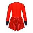 thumbnail image 4 of Yartina Girls Magician Outfits Circus Magic Performance Sequins Leotard Dress for Stage Performance Red 12, 4 of 7