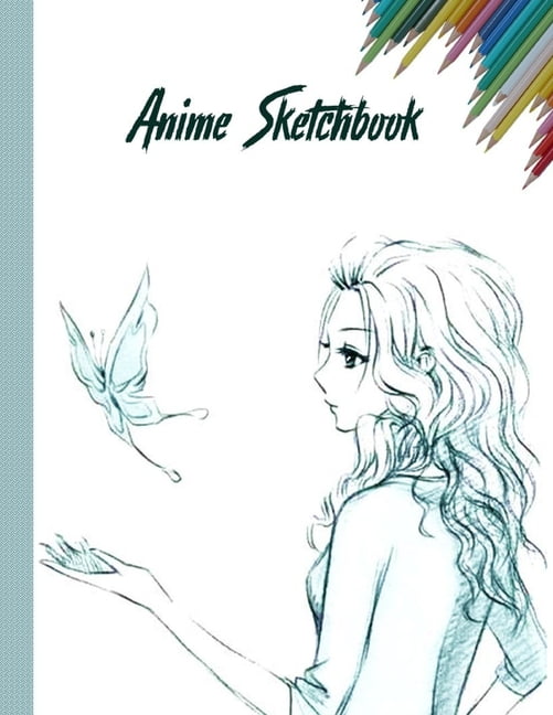 Anime Sketchbook 100 Blank Pages, 8.5 x 11, Sketch Pad for Drawing