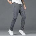 thumbnail image 5 of USNSM (M-5XL) Big and Tall Mens Linen Pants Quick Dry Stretch Active Pants Elastic Waist Lightweight Hiking Pants with Pockets Gray XXXXL, 5 of 5