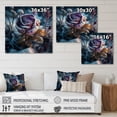 thumbnail image 4 of Designart A Blooming Purple Roses Flower In Winter Canvas Wall Art, 4 of 5