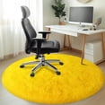 thumbnail image 5 of SARAG Soft Fluffy Round Area Rugs for Bedroom Kids Room Plush Shaggy Nursery Rug Furry Throw Carpets for Boys Girls, College Dorm, 6x6ft Bright Yellow, 5 of 8