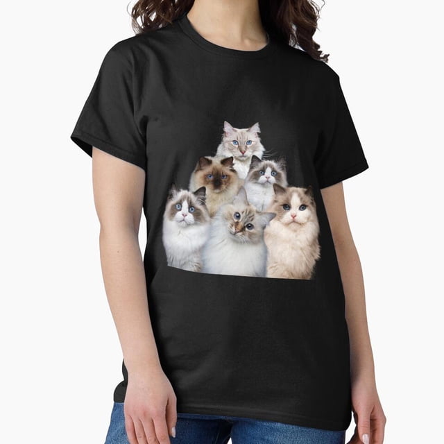 Pyramid Of Ragdoll Kittens Funny Cat Dad Mom Feline Stack Unisex T-Shirt M11951, up to size 5XL