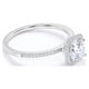 thumbnail image 4 of JeenMata Anillo de Compromiso con Diseño de Halo de Cojín y Pavé de Moissanita de Talla Redonda de 1,75 Quilates Engastado en Garras en Baño de Oro Blanco de 18 K sobre Plata, 4 of 5