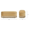 thumbnail image 5 of Jennifer Taylor Home Melinda 48.5" Oval Tufted Bullion Fringe Storage Bench, Gold Velvet, 5 of 7