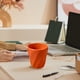 thumbnail image 5 of Vaso De Plástico Vaso multiusos de plástico de 9x8,5 cm, apto para uso alimentario, con asa giratoria para bebidas frías y calientes, color naranja (1 unidad) Rkxzt, 5 of 8