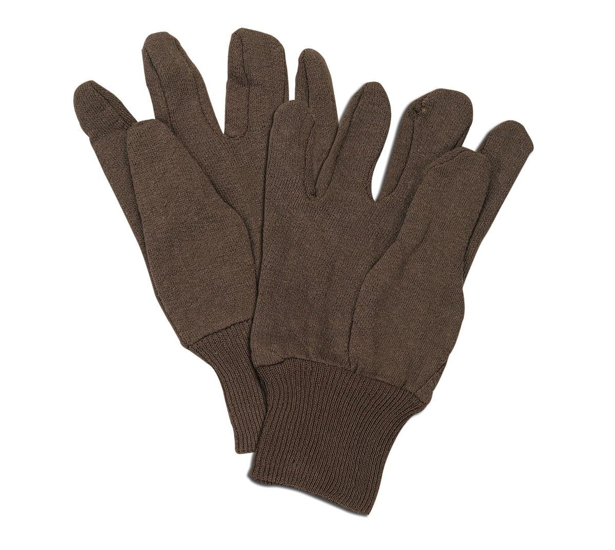 brown cotton work gloves