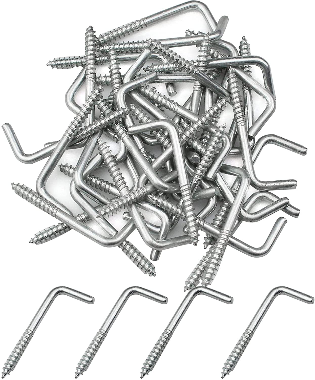40 Pcs Multifunctional LHook Screws Screw Hook Carbon Steel Square