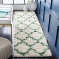 thumbnail image 2 of SAFAVIEH Venus Shag Waverly Trellis Runner Rug, Ivory/Green, 2'2" x 8', 2 of 8